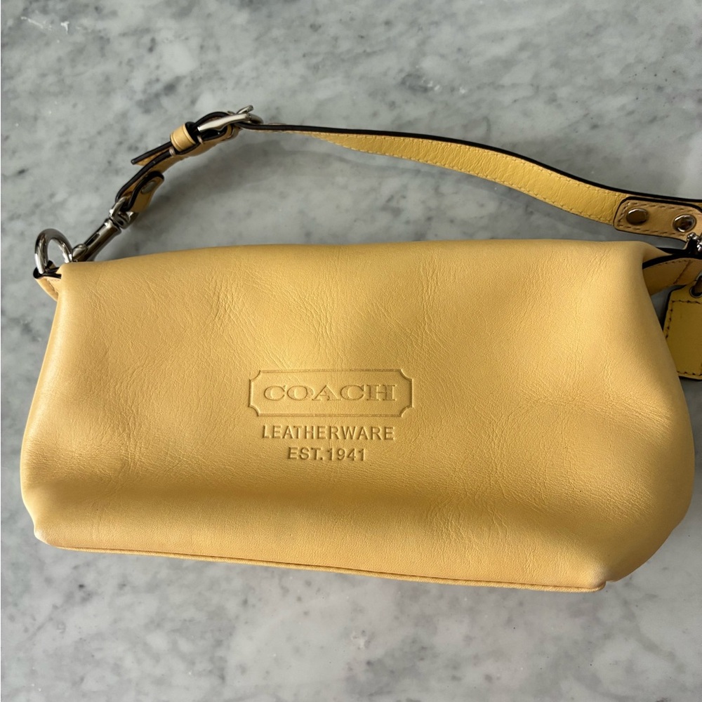 Coach Soft Yellow Leatherware Shoulder Bag